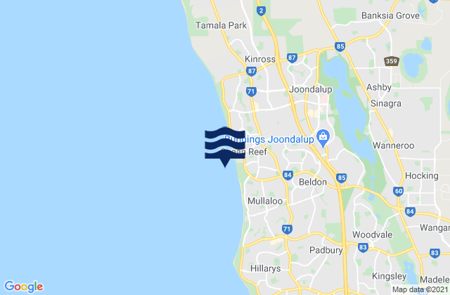 Mapa de mareas Heathridge, Australia