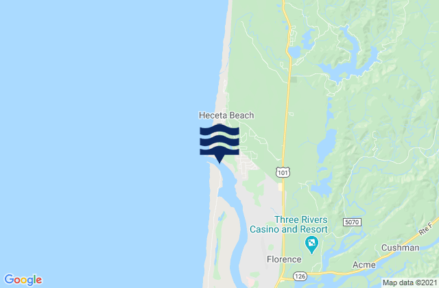 Mapa de mareas Heceta Beach (Suislaw River entrance), United States