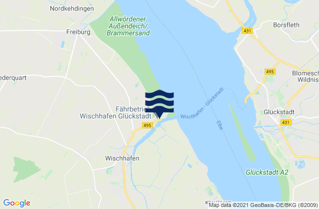 Mapa de mareas Hechthausen Oste , Denmark