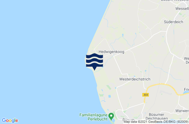 Mapa de mareas Hedwigenkoog, Germany