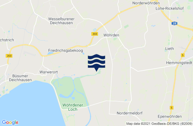 Mapa de mareas Heide, Germany