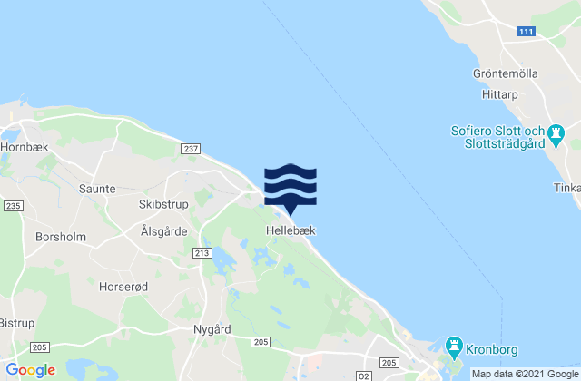 Mapa de mareas Hellebæk, Denmark