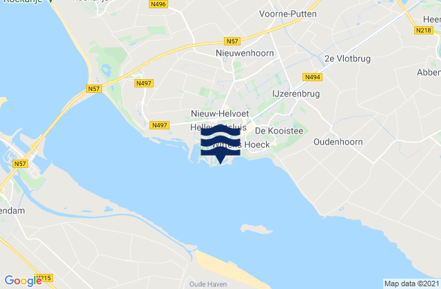 Mapa de mareas Hellevoetsluis, Netherlands
