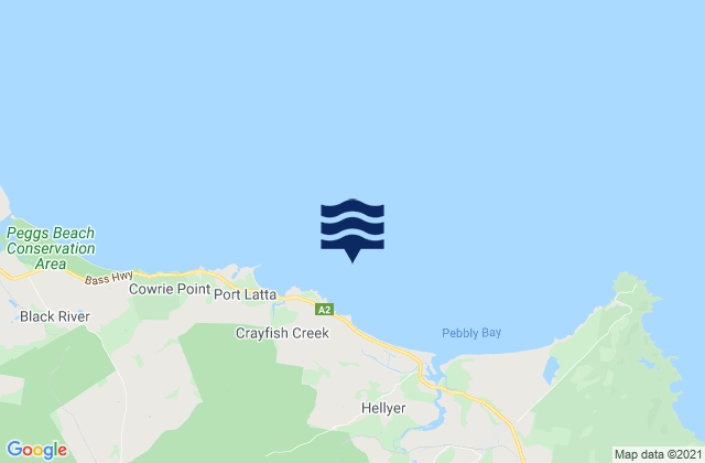 Mapa de mareas Hellyer Beach, Australia