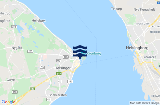Mapa de mareas Helsingør, Denmark