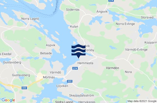 Mapa de mareas Hemmesta, Sweden