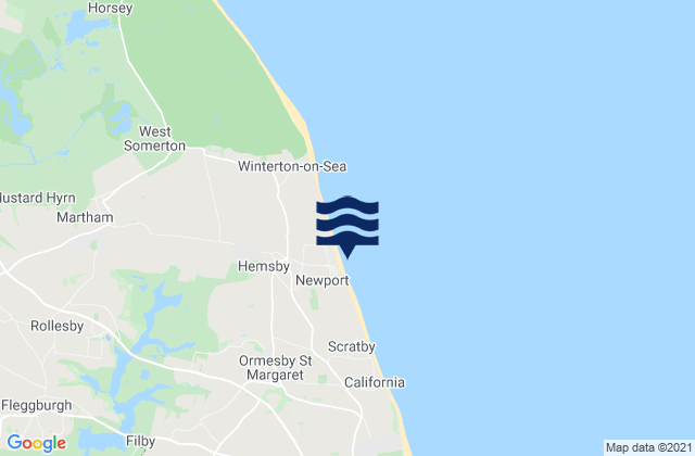 Mapa de mareas Hemsby Beach, United Kingdom
