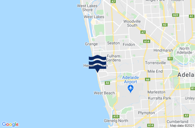 Mapa de mareas Henley Beach South, Australia