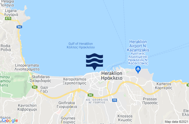 Mapa de mareas Heraklion Regional Unit, Greece
