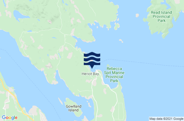 Mapa de mareas Heriot Bay, Canada