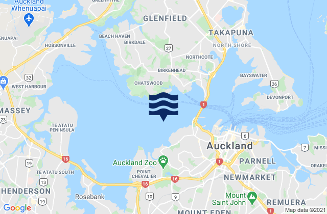 Mapa de mareas Herne Bay, New Zealand