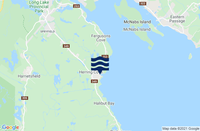 Mapa de mareas Herring Cove, Canada
