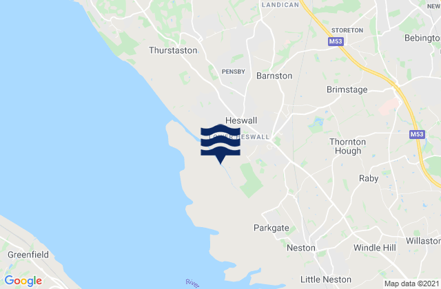 Mapa de mareas Heswall, United Kingdom
