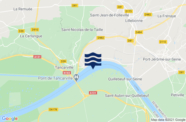 Mapa de mareas Heurteauville, France