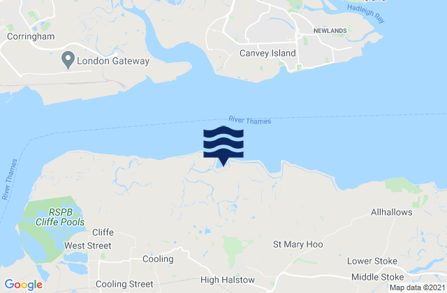 Mapa de mareas High Halstow, United Kingdom