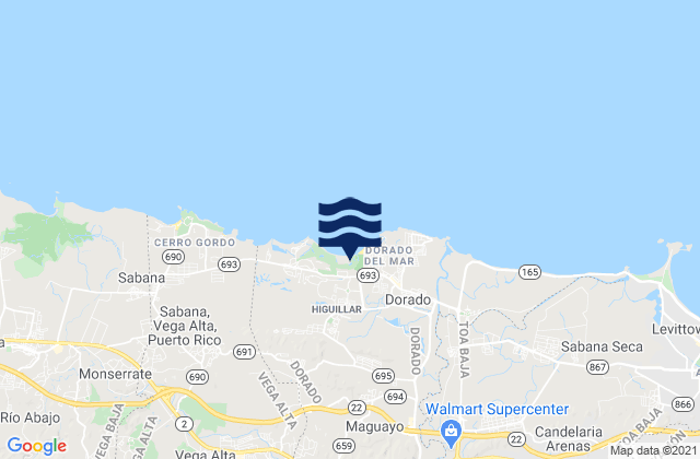 Mapa de mareas Higuillar Barrio, Puerto Rico
