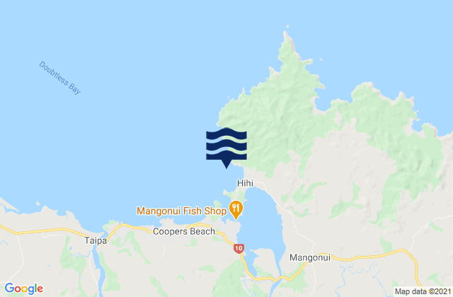 Mapa de mareas Hihi Beach, New Zealand