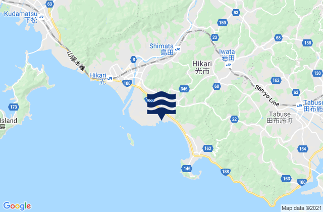 Mapa de mareas Hikari, Japan