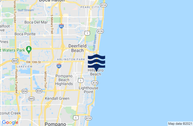 Mapa de mareas Hillsboro Beach, United States