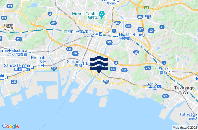 Mapa de mareas Himeji, Japan