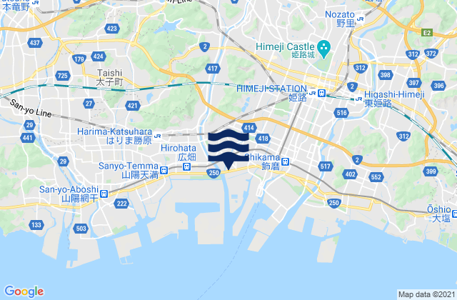 Mapa de mareas Himeji Shi, Japan