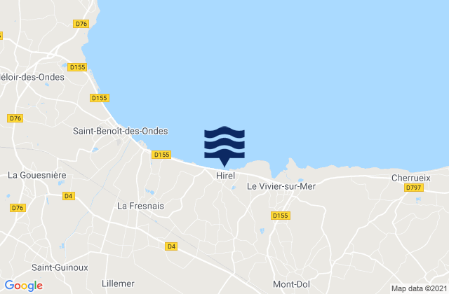 Mapa de mareas Hirel, France