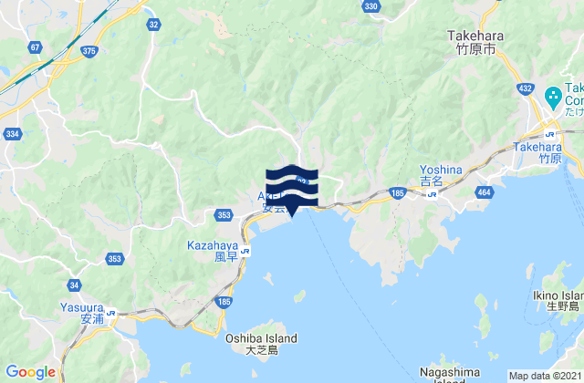Mapa de mareas Hiroshima-ken, Japan