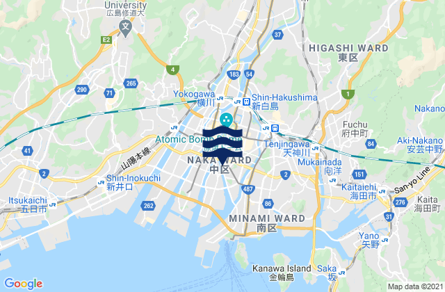 Mapa de mareas Hiroshima, Japan