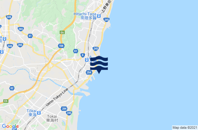 Mapa de mareas Hitati, Japan