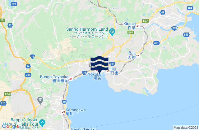 Mapa de mareas Hizi, Japan