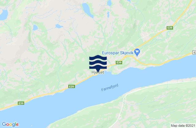 Mapa de mareas Hjelset, Norway