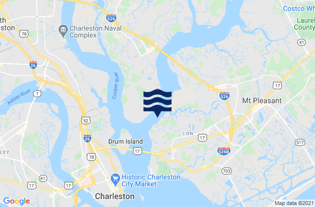 Mapa de mareas Hobcaw Point, United States