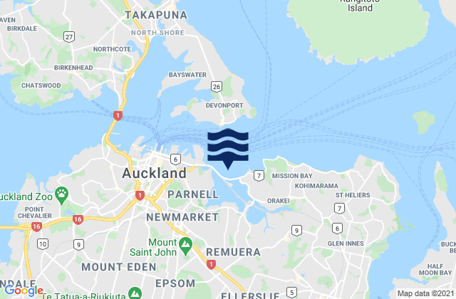 Mapa de mareas Hobson Bay, New Zealand