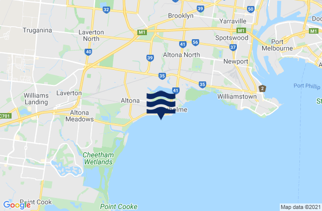 Mapa de mareas Hobsons Bay, Australia