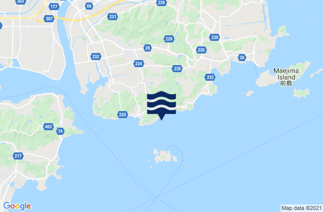 Mapa de mareas Hoden, Japan