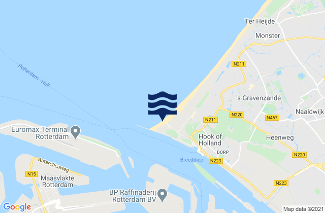Mapa de mareas Hoek van Holland, Netherlands