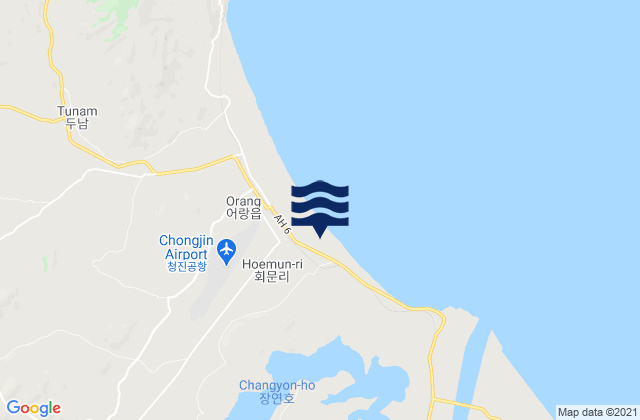 Mapa de mareas Hoemul-li, North Korea