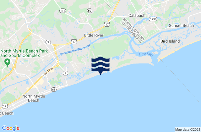 Mapa de mareas Hog Inlet Pier, United States