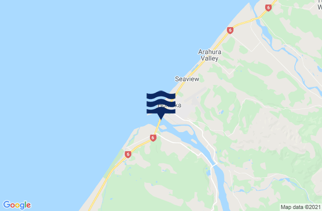 Mapa de mareas Hokitika River, New Zealand