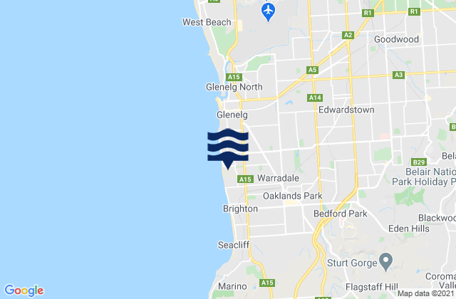 Mapa de mareas Holdfast Bay, Australia