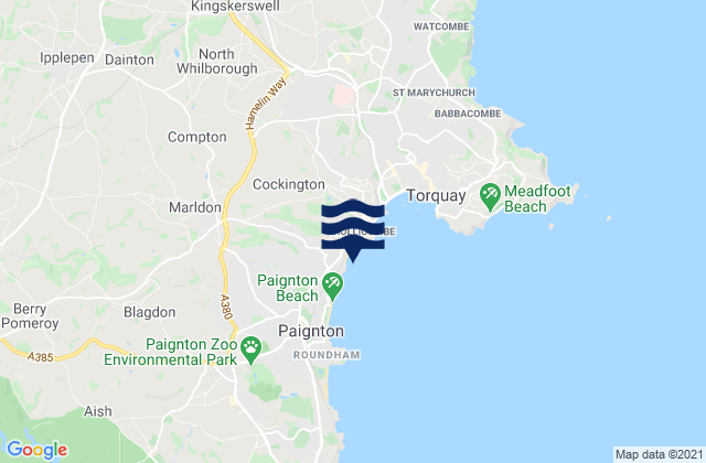 Mapa de mareas Hollicombe Beach, United Kingdom