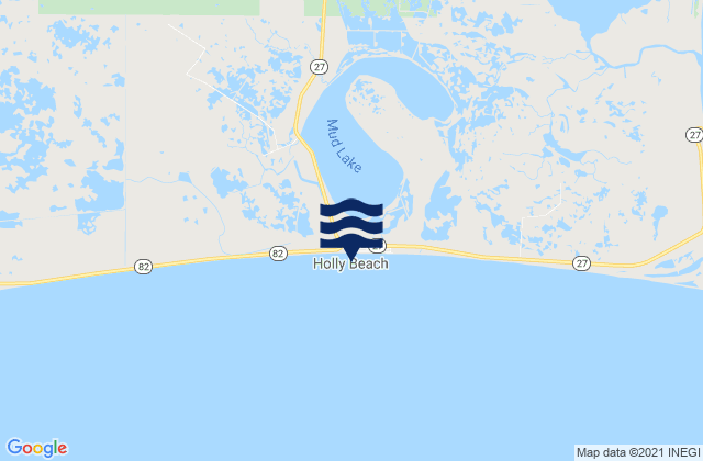 Mapa de mareas Holly Beach, United States