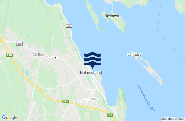 Mapa de mareas Holmestrand, Norway