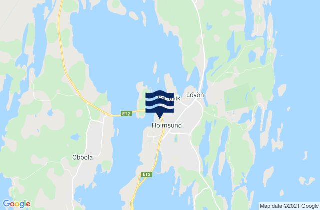 Mapa de mareas Holmsund, Sweden