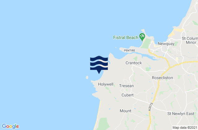 Mapa de mareas Holywell Bay Beach, United Kingdom