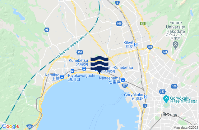 Mapa de mareas Honchō, Japan