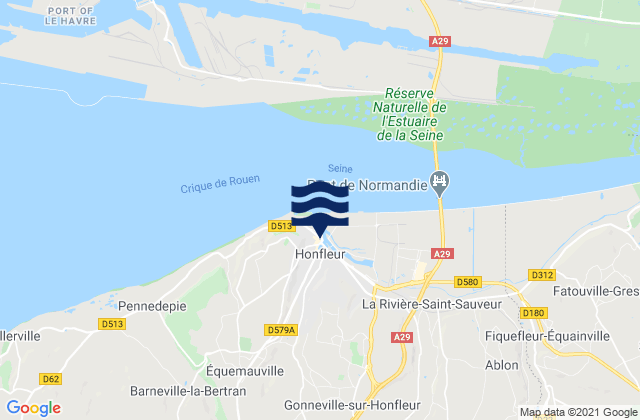 Mapa de mareas Honfleur, France
