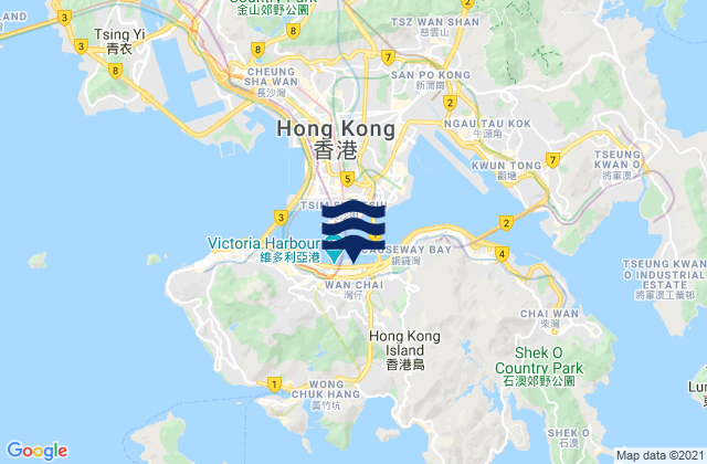 Mapa de mareas Hong Kong, Hong Kong