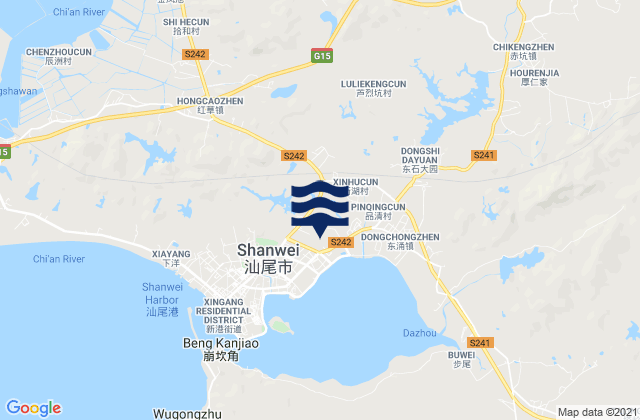 Mapa de mareas Hongcao, China