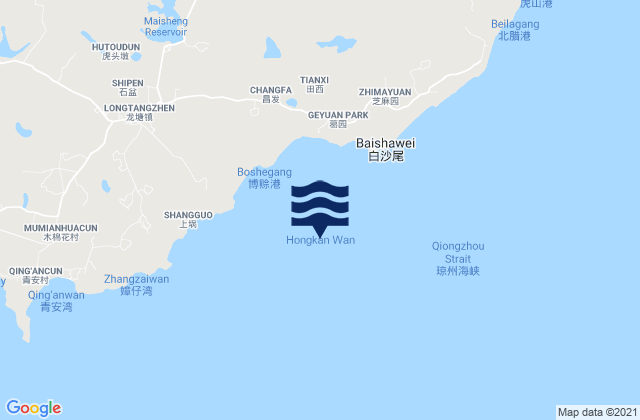Mapa de mareas Hongkan Wan, China
